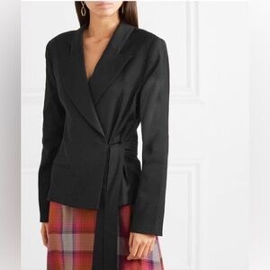 NWT Arias Tuxedo Jacket with Side Tie Wrap Blazer Black Sz 4
